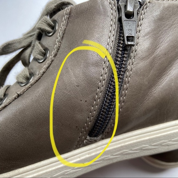 Rockport Cobb Hill Willa Mid Top Gray Brown Leather Sneakers Shoes - Picture 11 of 15